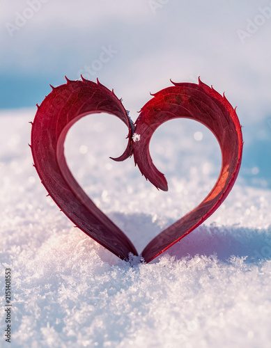 red maple leaf in the shape of a heart