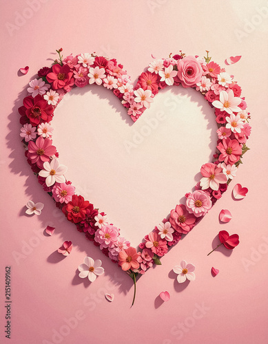 heart made of flowers