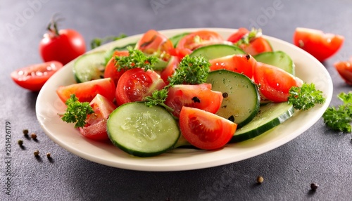 fresh tomato and cucumber salad