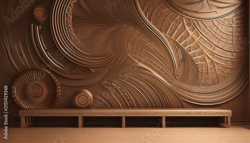 interior brown wall designe with patterns