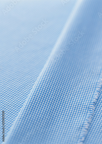 Blue Gingham Fabric Micro Check Macro Background