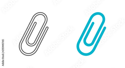 Two paper clip silhouettes one outlined and one colored turquoise silhouette