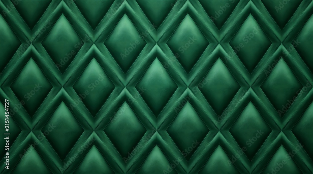 Obraz premium Elegant dark green quilted leather texture background perfect for a luxurious christmas holiday design project or sophisticated interior wall decor wallpaper