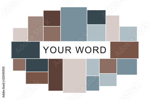 Modern Oval Photo Collage Template with Place for Text