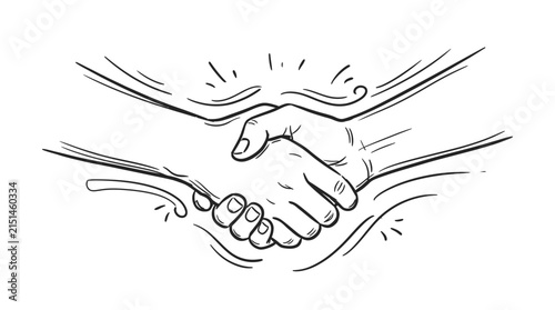 Minimalist Handshake Illustration Symbolizing Trust Cooperation and Unity