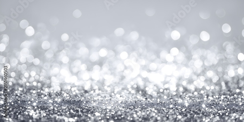 Silver Sparkle Bokeh Background With Soft Glow