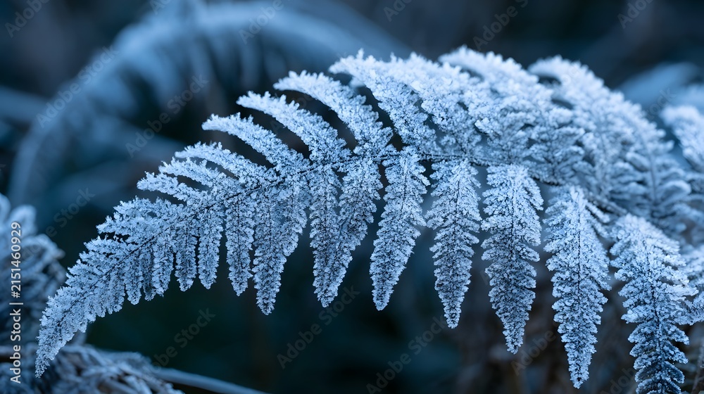 Fototapeta premium Frost-Covered Fern Leaf
