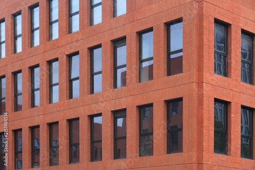 close up on building with brick wall