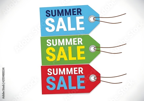 Summer sale text on colorful sticky notes