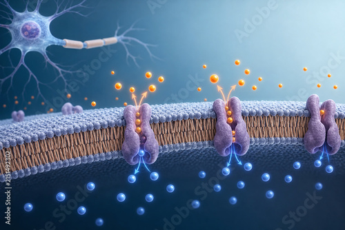 Ion pumps restoring neuronal membrane potential
