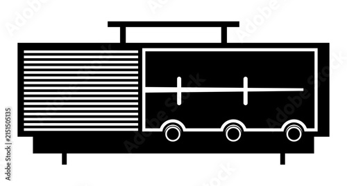 classic radio black and white vector art