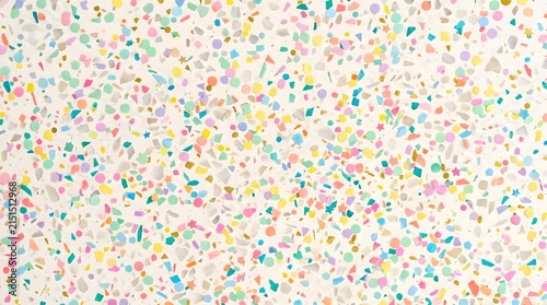 Pastel terrazzo filled with playful confetti fragments