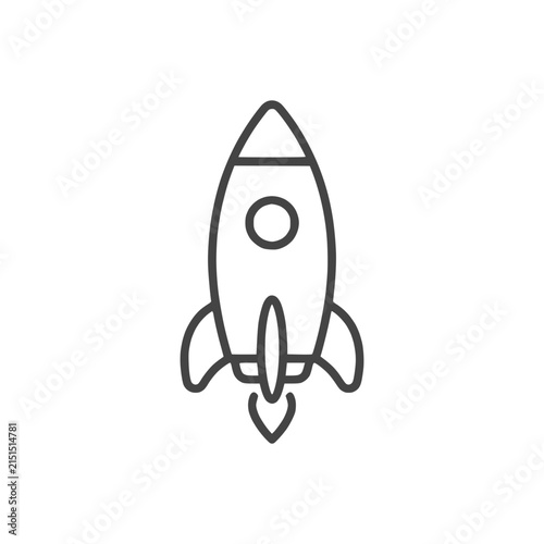 Minimalist rocket ship outline icon