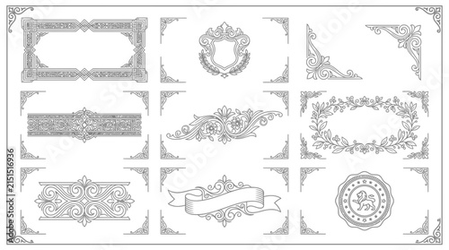 Ornate Decorative Frames and Corners - Vector Graphics Collection
