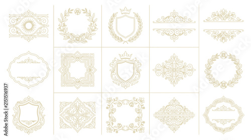 Ornate Decorative Frames and Embellishments - Vintage Design Elements