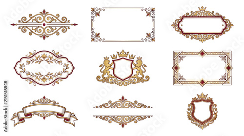 Ornate Frames and Borders Set - Vintage Heraldic Designs