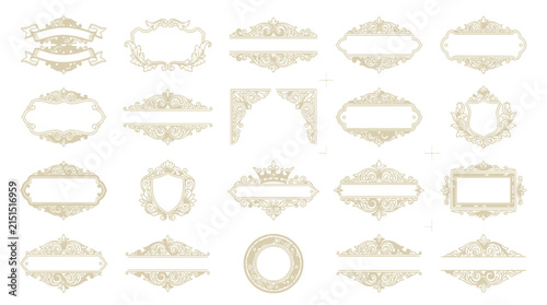 Ornate Monograms and Frames Collection, Decorative Borders, Vintage Style