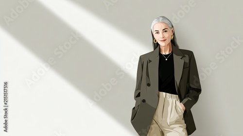 Stylish adult woman in a blazer