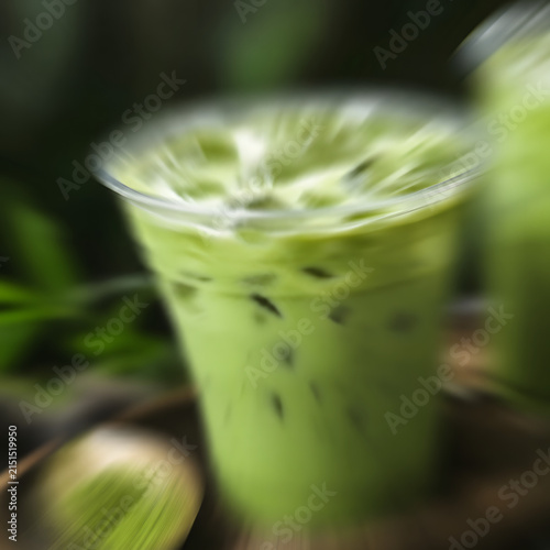Blurred matcha green tea background