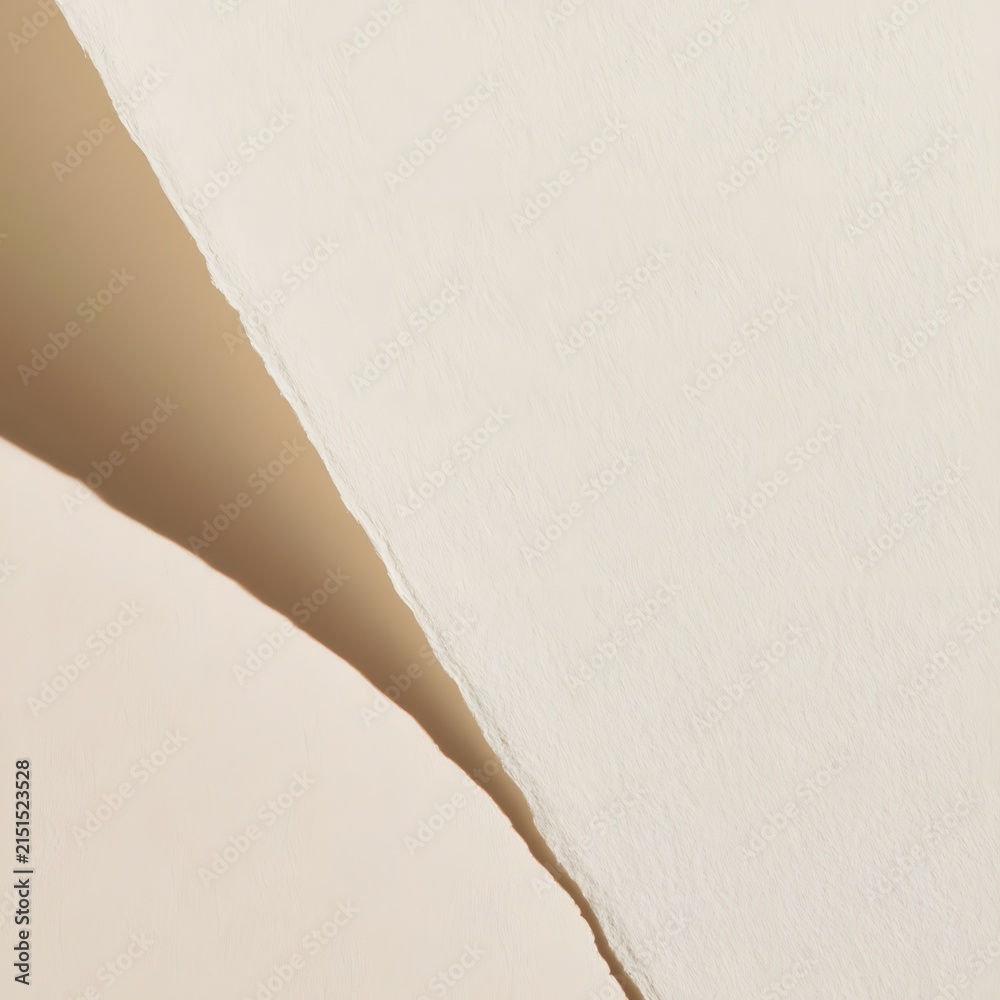 Naklejka premium Single Cotton Paper Sheet Folded on Warm Ivory Background Minimal