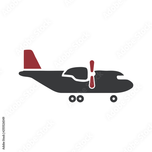 Minimalist prop-plane aircraft icon design for aviation and aerospace engineering