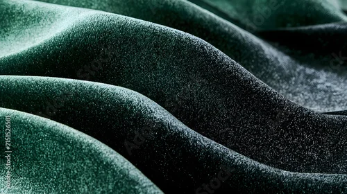 Fototapeta samoprzylepna Macro crushed velvet surface in emerald and charcoal