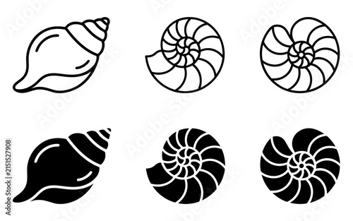 Shell Spiral Outline Vector Illustration