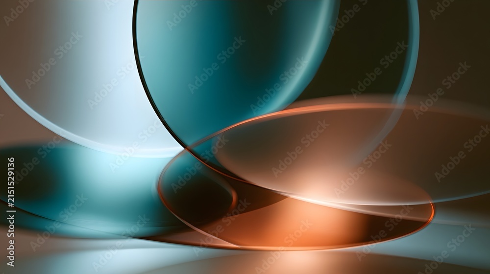 Fototapeta premium Layered translucent frosted glass shapes