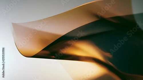 Fototapeta samoprzylepna Abstract folded translucent acrylic material with amber and slate palette