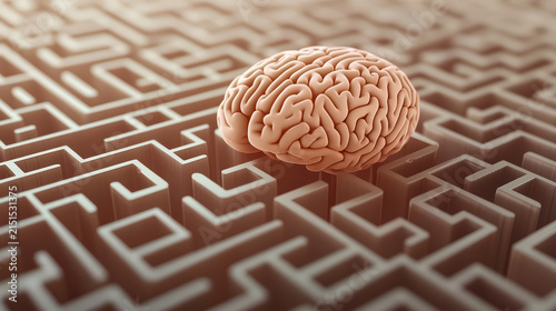 Brain in maze representing complexity of thought and decision making