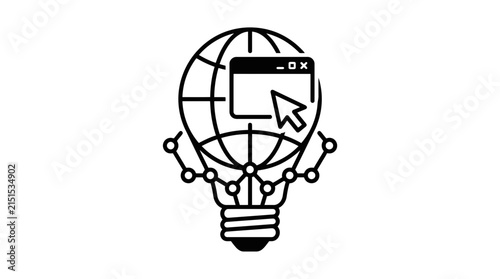 Global Digital Innovation Light Bulb Icon