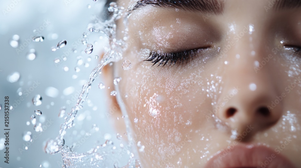 Fototapeta premium woman's face, water around her generative ai
