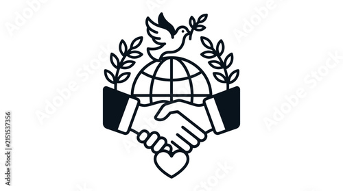 Global Peace and Unity Handshake Icon