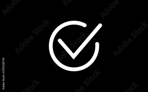 Smooth green check mark animation that symbolizes approval success or task completion. Perfect for use in mobile apps website tutorials infographics and business presentation .