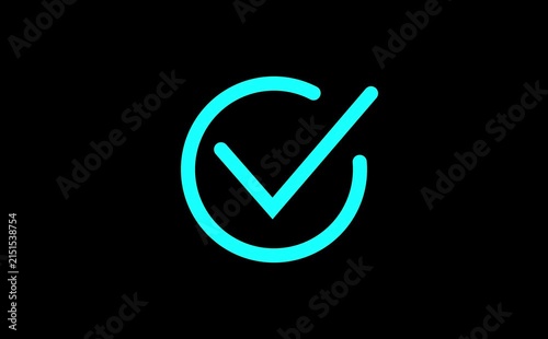 Smooth green check mark animation that symbolizes approval success or task completion. Perfect for use in mobile apps website tutorials infographics and business presentation .