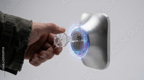 Individual holding a key in their hand symbolizing the digital trust concept and the importance of security