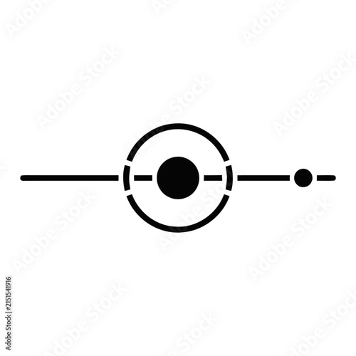 Abstract Geometric Symbol with Circle and Dots on White Background