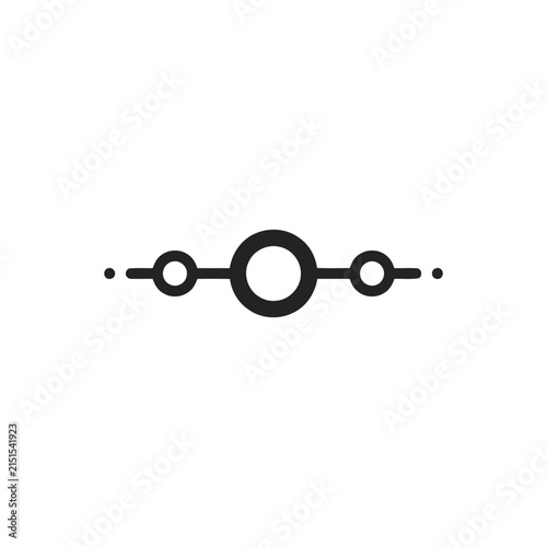 Abstract minimalist line art with connected circles and dots on white background