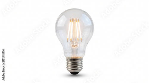 Foto Vintage LED filament light bulb on white background