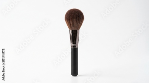 Konstfotografi Professional makeup brush with soft brown bristles, cosmetic powder applicator o