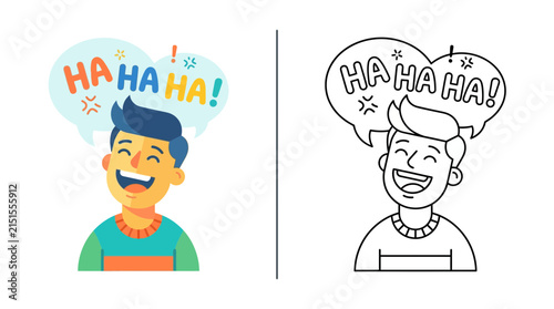 Man Laughing Joyfully with 