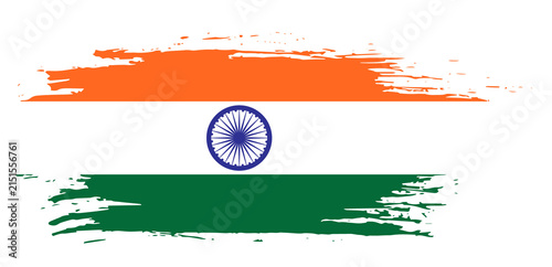 Indian Flag with brush stroke style
