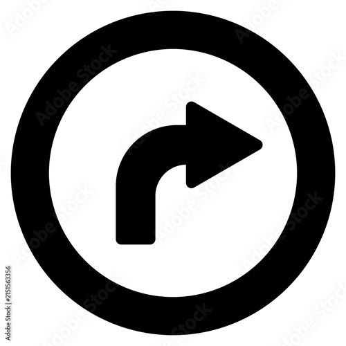 Traffic Sign Arrow Icon Black Style