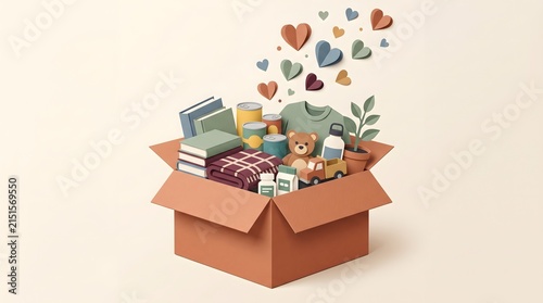 Obraz na płótnie Donation box with hearts