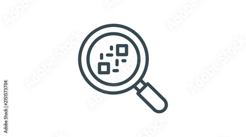 Magnifying Glass Scanning QR Code Icon