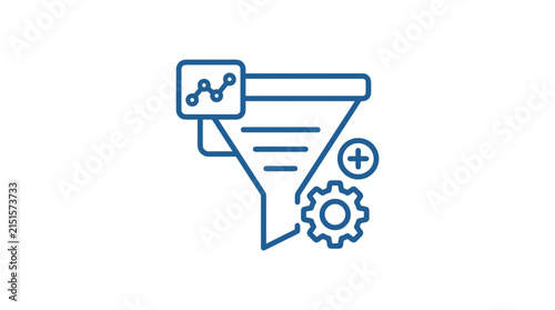 Business Funnel Data Processing and Lead Generation Icon