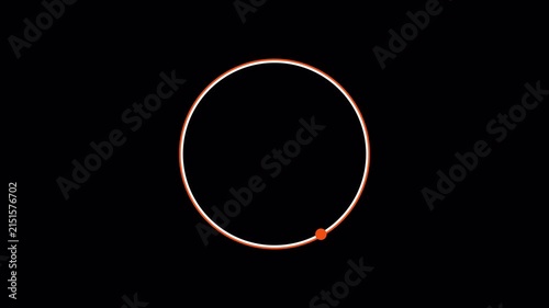 Orange Ball Orbiting Circular Track Line Preloader 6 Seconds Loop on Alpha Channel 4K