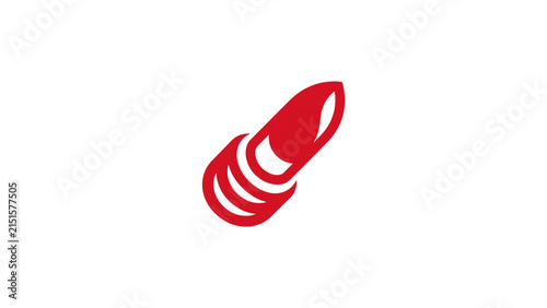 Red Lipstick Beauty Icon Vector Illustration