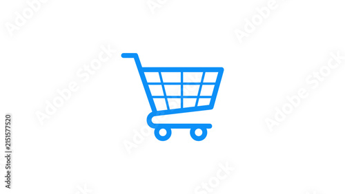 Minimalist Blue Shopping Cart Icon For E-Commerce