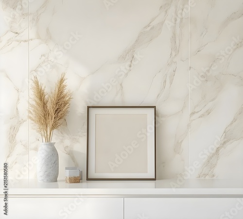 Minimalist Home Decor Mockup with Empty Frame